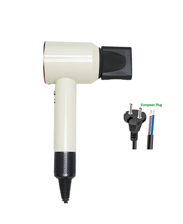 Cyan curved tube hair dryer