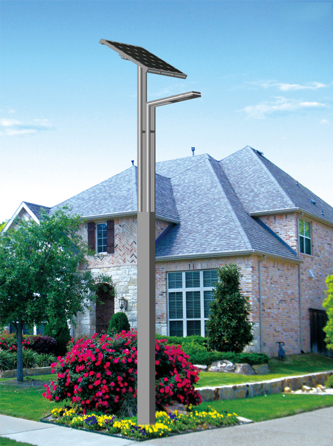 Modern solar LED street light with minimalist pole design Modern solar LED street light with minimalist pole design