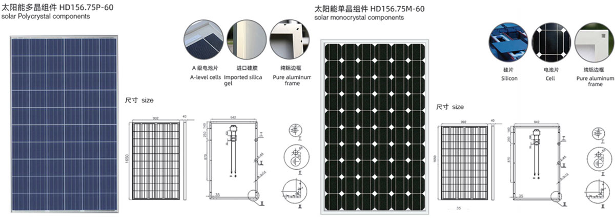 Monocrystalline and polycrystalline solar panels for solar street lights Monocrystalline and polycrystalline solar panels for solar street lights