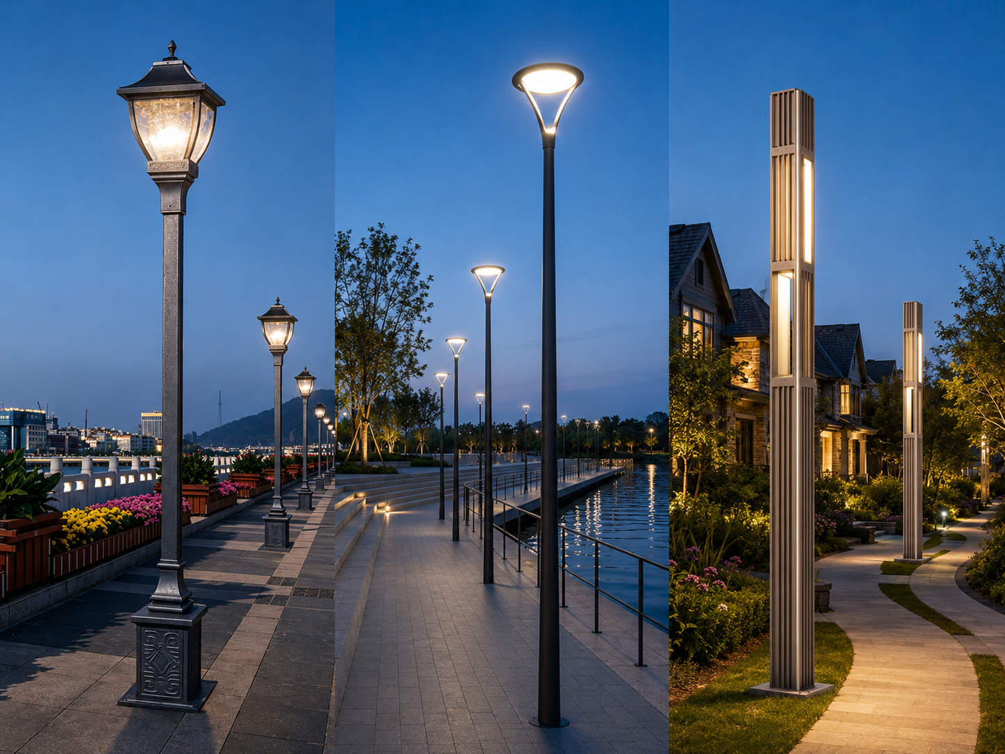 Post top modern LED and pedestrian garden light designs Post top modern LED and pedestrian garden light designs