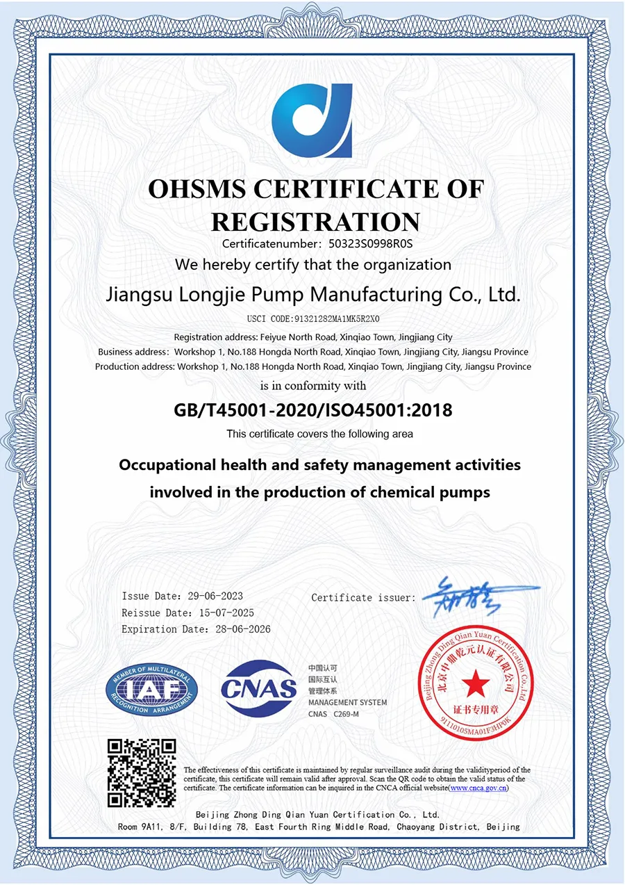 Occupational Health and Safety Management System Certification