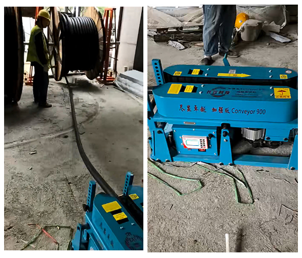 .Efficient Cable Pulling with the Enhanced 900 Conveyor. .Efficient Cable Pulling with the Enhanced 900 Conveyor.