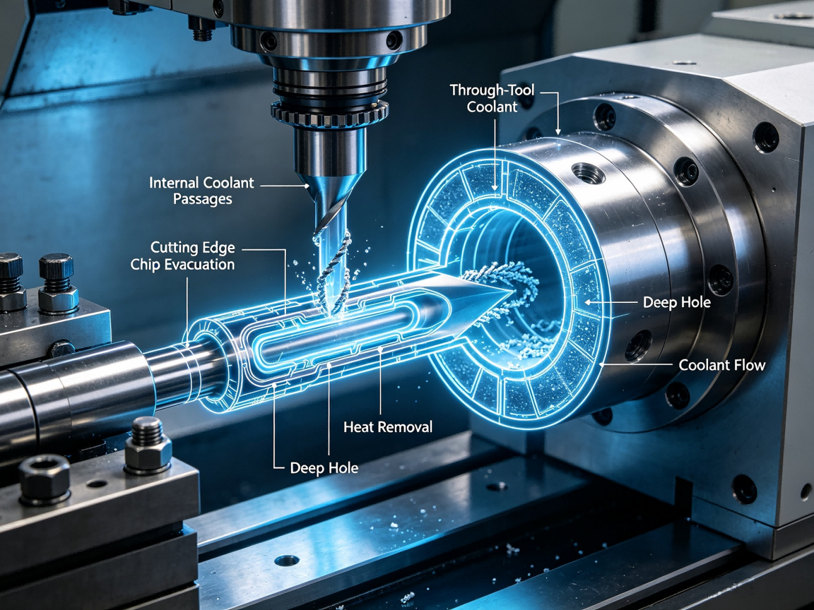 Through-Tool Coolant for Deep-Hole Drilling Through-Tool Coolant for Deep-Hole Drilling