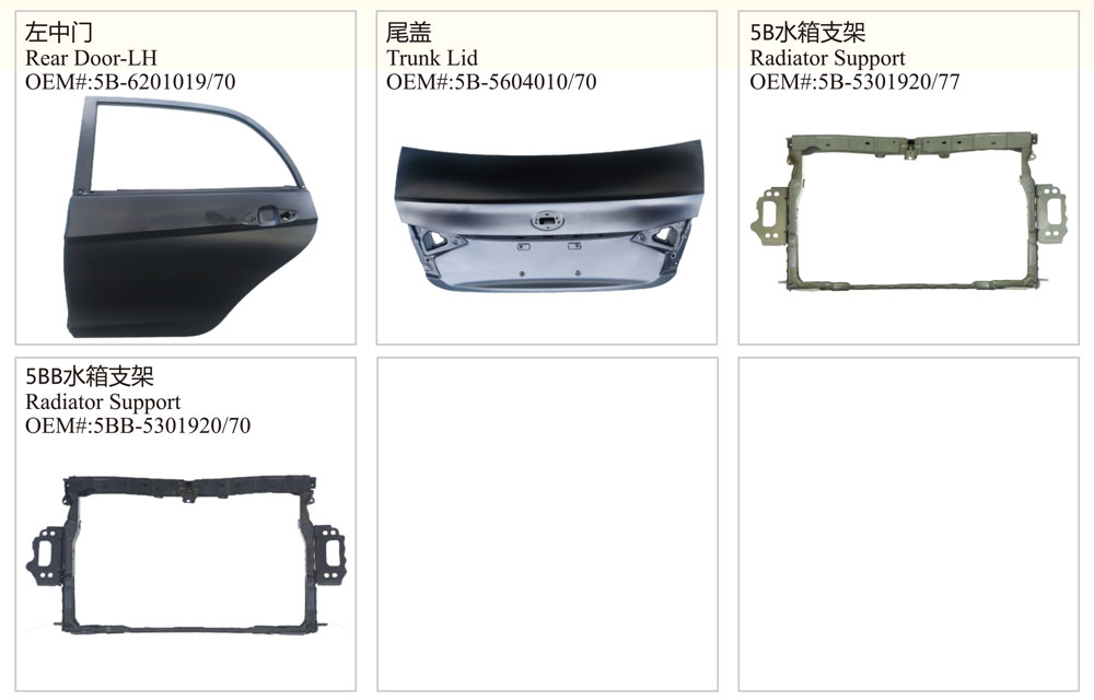 Auto Body Parts for Byd G5