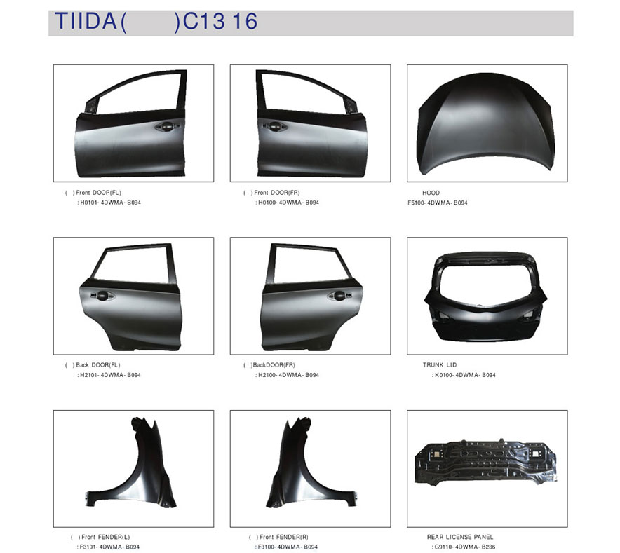 Nissan Tiida 2016 Auto Body Parts China Manufacturers