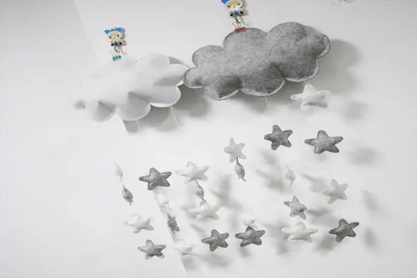 Felt Baby Crib Mobile untuk Dekorasi Bilik Tidur Bayi yang mesra alam