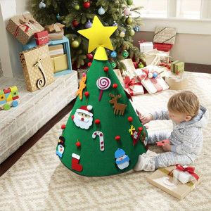 Bricolaje árbol de navidad estilo decoración del hogar fieltro adorno regalo