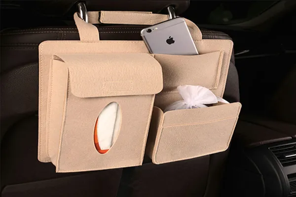 Multifunctional 7 Pockets Felt Car Backseat Organizer 