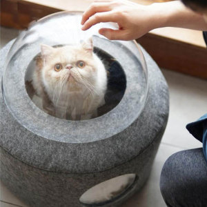 Produk baru bulu dirasakan kucing peliharaan tempat tidur kucing / rumah untuk kucing