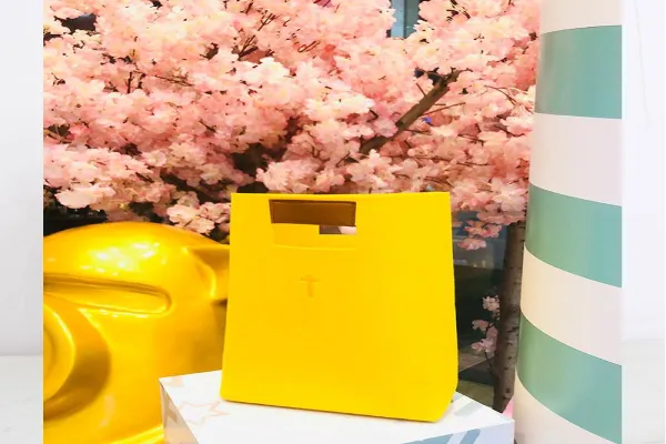 Custom recyclable luxury felt shopping bag with logo print 