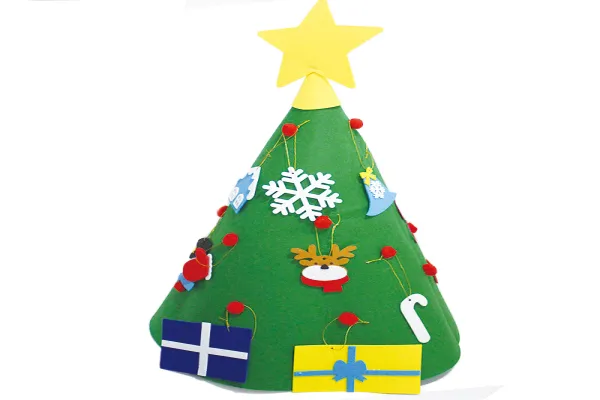 100% polyester Miniature High Quality Diy Felt Fully Decorated festival Tree