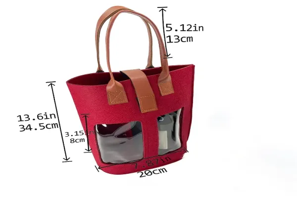 100% polyester felt Folding Wine Carrier Bag