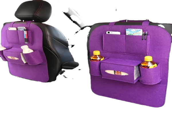 High Quality Foldable Bag Felt Backseat Organizer Car Seat Back Storage Hanging Bags
