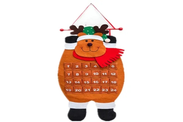 different size supply handmade linen christmas advent calendar wall decoration