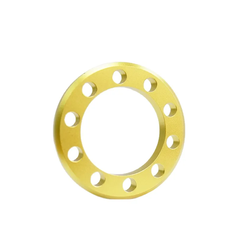 High Quality CNC Lathe Aluminum Yellow Anodize Electronic Machine Ring