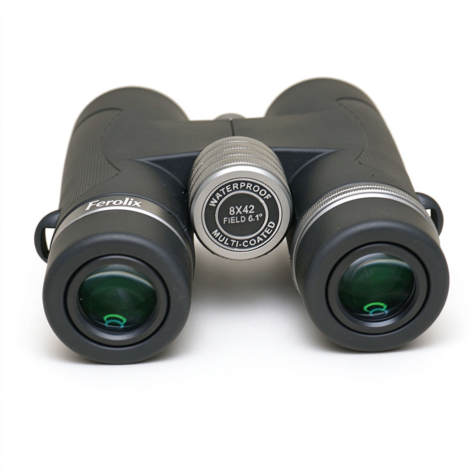 Ferolix JR06-0842 binocular optical detail shot, BaK4 roof prism FMC lens Ferolix JR06-0842 binocular optical detail shot, BaK4 roof prism FMC lens