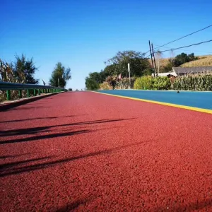 Цветный асфальтовый тротуар