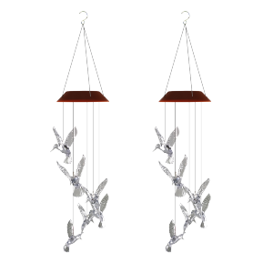 Solar Wind Chime Transparent Hummingbird