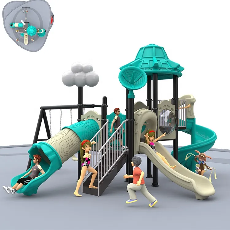New Design Reasonable Structure Kids Outdoor Playground Amusement Park Equipment Plastic Slide