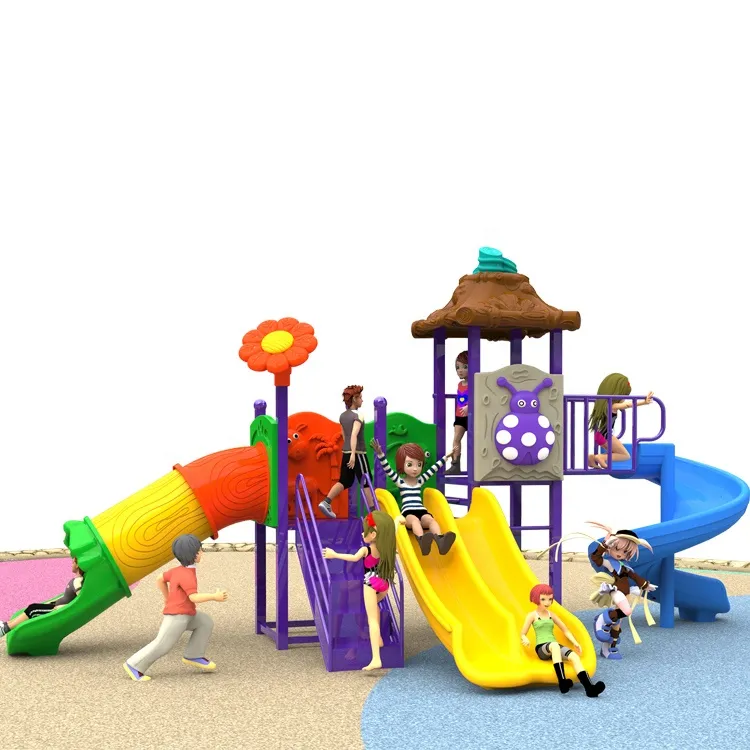 Wholesale Children High Quality Kindergarten Outdoor Kids Small Plastic Playground Outdoor Equipment Slide and Swing