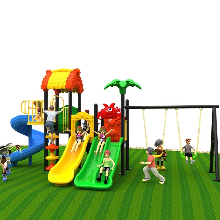 Outdoor Park Children Play Station Large Multifunction Plastic Slide Playground for Sale