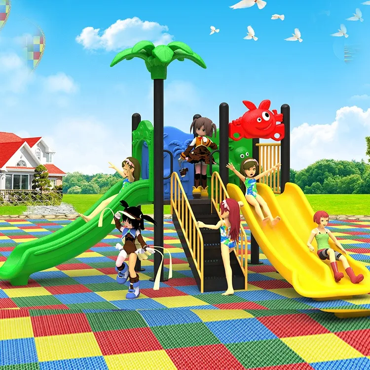Popular Theme Park Outdoor Playground Climbing Amusement Plastic Slide Outdoor Playground Plastic Slides