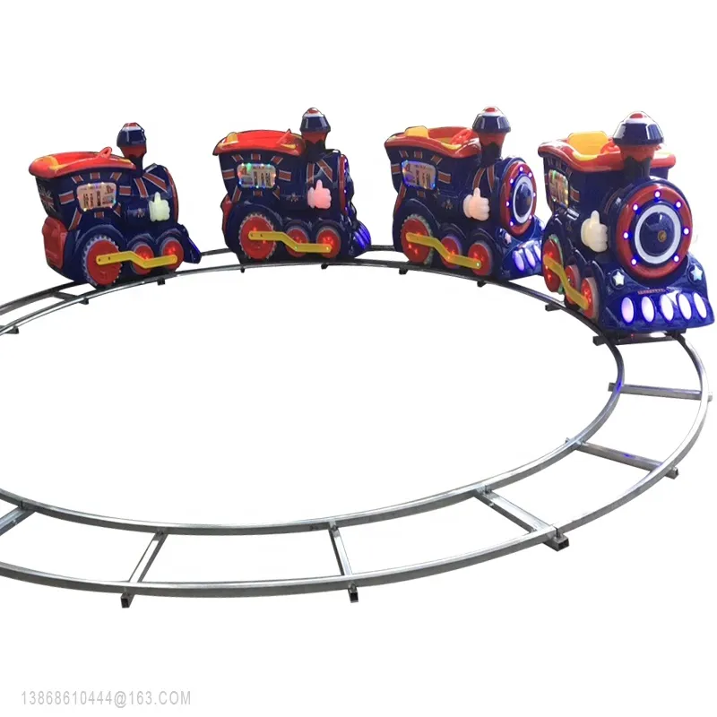 Amusement Park Train at the Amusement Park Ride Funfair, Small Kiddie Track Train Ride Fast Delivery Customized Mini Train