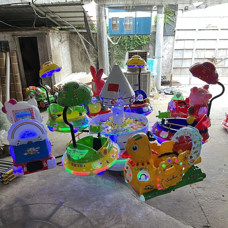 Children Carousel Hot Sale Cartoon Style Children Outdoor Amusement Park Carousel for Kids Rotating Water Injection