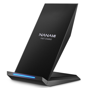 Fast Wireless Charger,NANAMI Qi Certified Wireless Charging Stand Compatible iPhone 13/12/SE 2020/11/XS Max/XR/X/8 Plus,Samsung Galaxy S22 S21 S20 S10 S9 S8 Note 20 Ultra/10/9/8 and Qi-Enabled Phone 