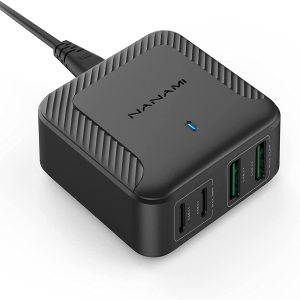 100W black  USB C Desktop Charger - 4-Port USB Charging Station PD Fast Charger Block Type C Power Adapter for MacBook Pro/Air, iPad, Laptop, Dell XPS,iPhone 14/13/12, Samsung Galaxy S22/S21,Pixel