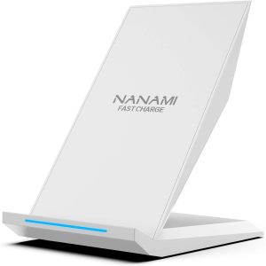 M220W-NANAMI Fast Wireless Charger - Charging Stand 7.5W Compatible with iPhone 17/17 Pro/17 Pro Max/16/15/14/13/12, 10W Phone Charger Dock for Samsung Galaxy S26/S26+/S25/S24/S24 Ultra//S23/S22/21