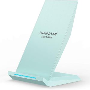 M220G-NANAMI Wireless Charger - Fast Wireless Charging Stand Desktop Charger Dock for iPhone 17/17 Air/16/15/14/13/12, 10W Phone Charging Stand for Samsung Galaxy S26/S25/S24/S23/S22/S21/S20/10/9