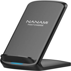 A800B-NANAMI Upgraded Fast Wireless Charger, Wireless Charging Stand Compatible with Samsung Galaxy S26/S26+/S25/S24/S23/S22/S21 & Phone Charger Dock for iPhone 17/17 Air/16/16 Plus/16 Pro/15/14/13/12