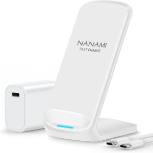 ACA800W-NANAMI Fast Wireless Charger, 10W Max Wireless Charging Stand with PD20W Adapter Charger Compatible for iPhone 17/17 Air/17 Pro/17 Pro Max/16/15/14/13/12,Samsung Galaxy S26/S25/S24/S23/S22/S21/Note 20