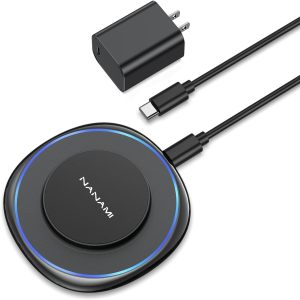 ACU6CXB-NANAMI Magnetic Wireless Charger Compatible with MagSafe Charger for iPhone 17/17 Air/16/15/14/13 Pro/Plus, Fast Wireless Charging Pad Phone Charger Mat for AirPods 3/2 Pro with USB-C 20W PD Adapter