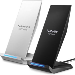 M220B/S-Fast Wireless Charger, [2 Pack] NANAMI Wireless Charging Stand for iPhone 16/16 Plus/16 Pro/16 Pro Max/15/14/13/12, Phone Charger Dock for Samsung Galaxy S26/S26+/S24/S24 Ultra/S23/S22/S21, Pixel 6/5