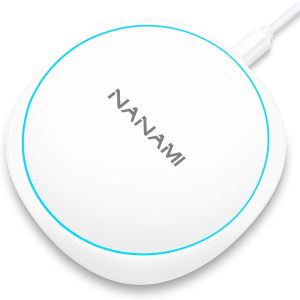 U6W-NANAMI 10W Max Wireless Charger Pad, Fast Charging Compatible with iPhone 17/16/15/14/13/12/11/SE Series, Samsung Galaxy S26/S25/S24/S23/S22/S21/S20, AirPods 2/3 - Adapter Required (Sold Separately)