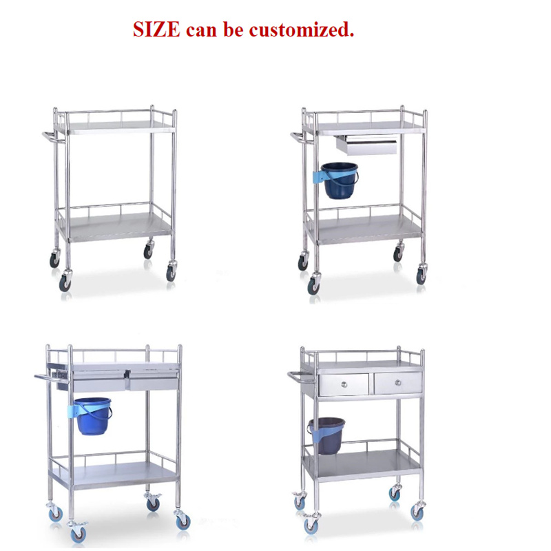 Stainless Steel Surgical Instrument Cart Operating Instrument Trolley