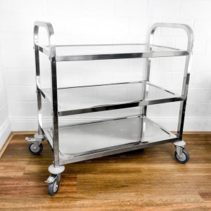 Stainless Steel 18-Tier Mobile Plate Rack Cart for Dish Trolley