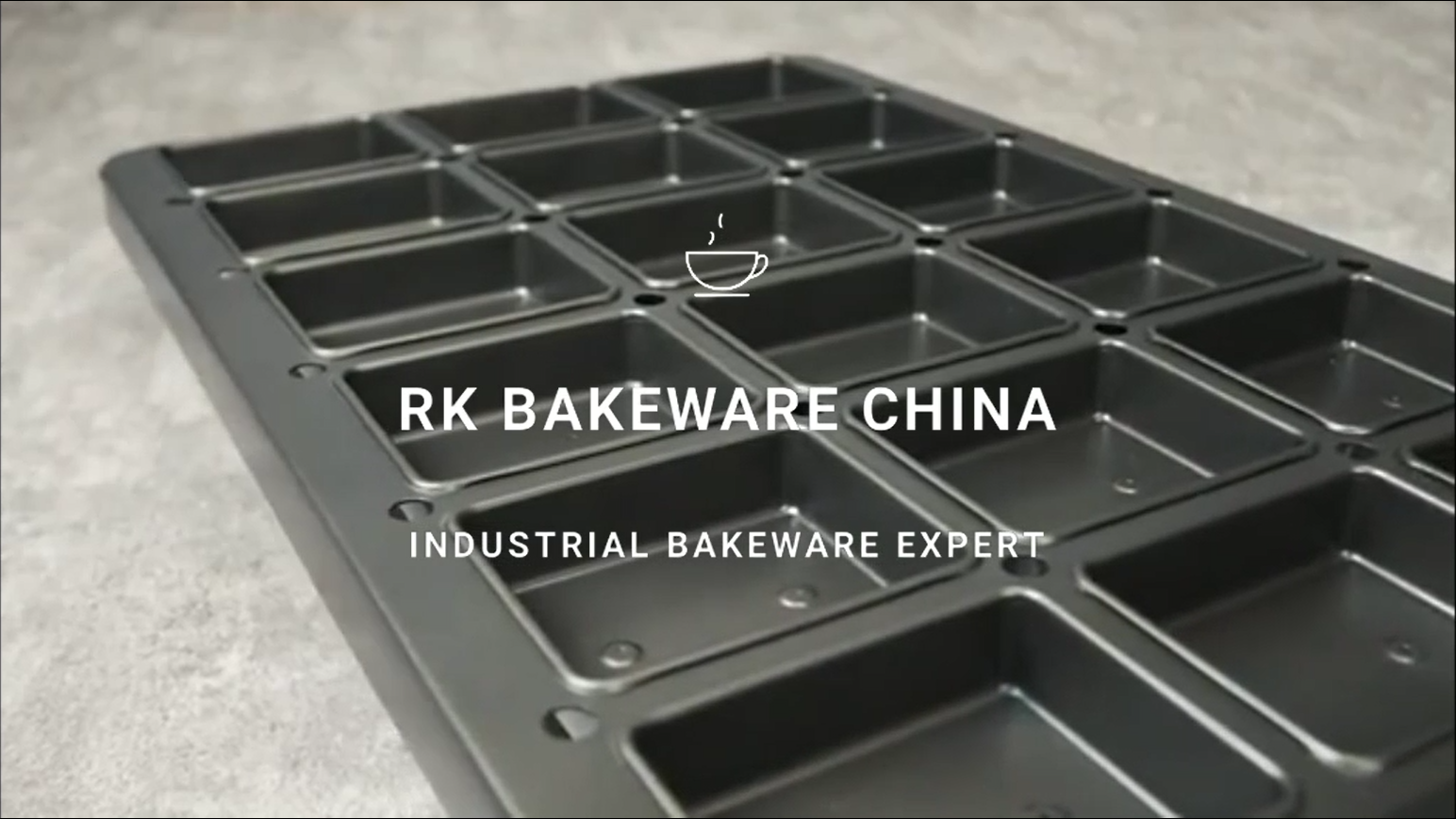 RK Bakeware China-Nonstick Alusteel Square Muffin Tray For Industrial Bakeries