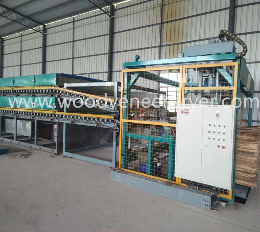 Máquina de secado de chapa de rodillo para el proceso de producción de madera contrachapada
