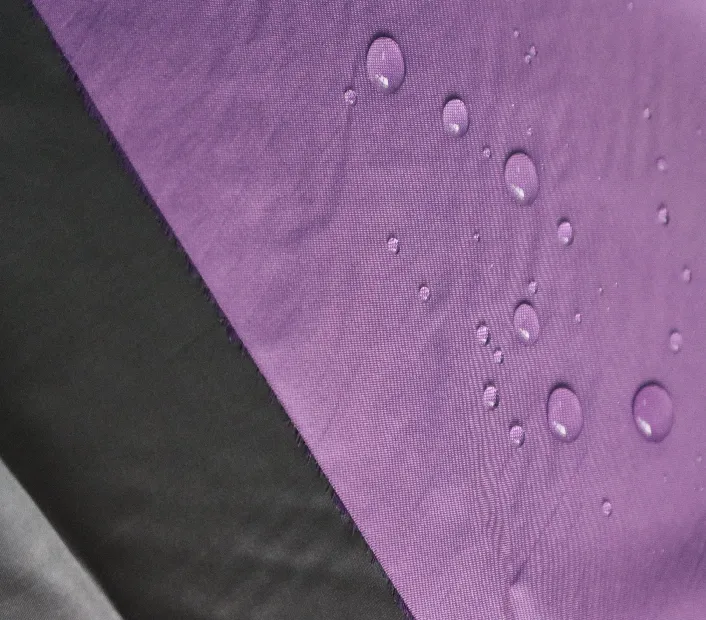 180T polyester pongee black rubber