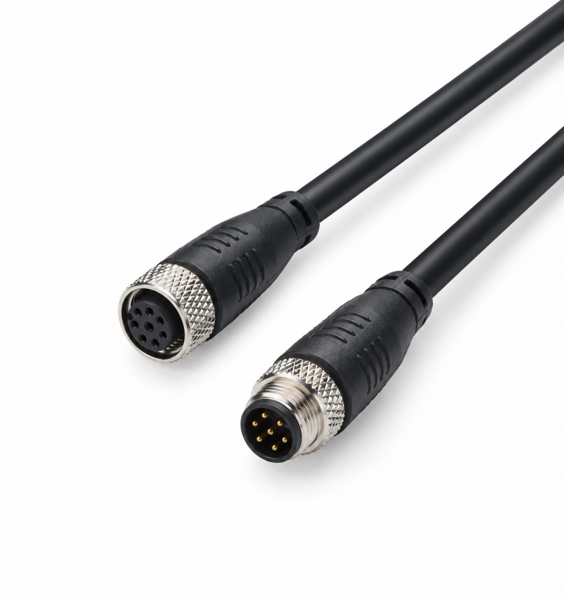 M12 9-Pin Metal Threaded Molded Extension Cable M12 9-Pin Metal Threaded Molded Extension Cable