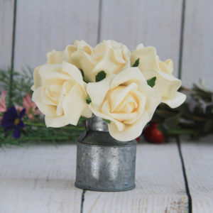 Rose décorative artificielle de pêche de mariage de 8cm, 6Pcs / bouquet