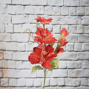 Poinsettia artificiel / décoratif de fleur d'organza de 79CM avec des paillettes