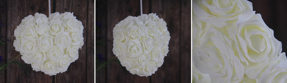 Artificial Decorative Wedding Ball Cream Rose 