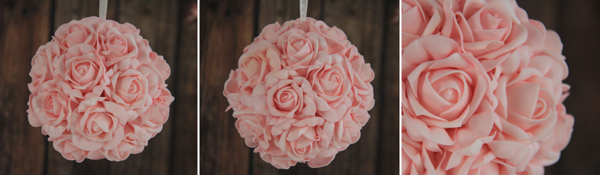 Artificial Decorative Wedding Ball Pink Rose