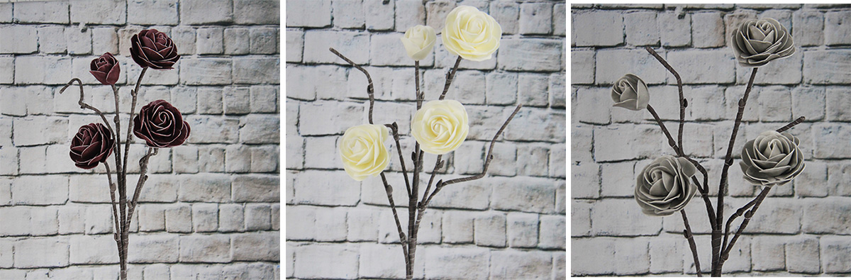 Fleur de mousse décorative artificielle de 110cm rose