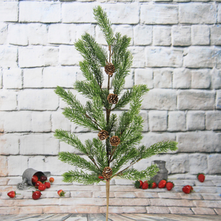 80cm künstlicher dekorativer Weihnachtsspray mit Kiefernkegel / Glitter