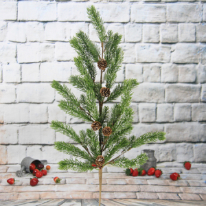80Cm Artificial Decorative Christmas Spray With Pine Cone/Glitter